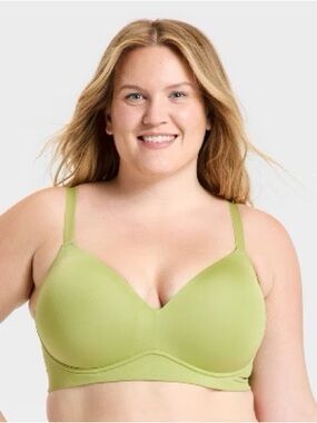 NWT Wild Fable Green Seamless Knit Wire Free Plunge Bralette Women’s size XXL